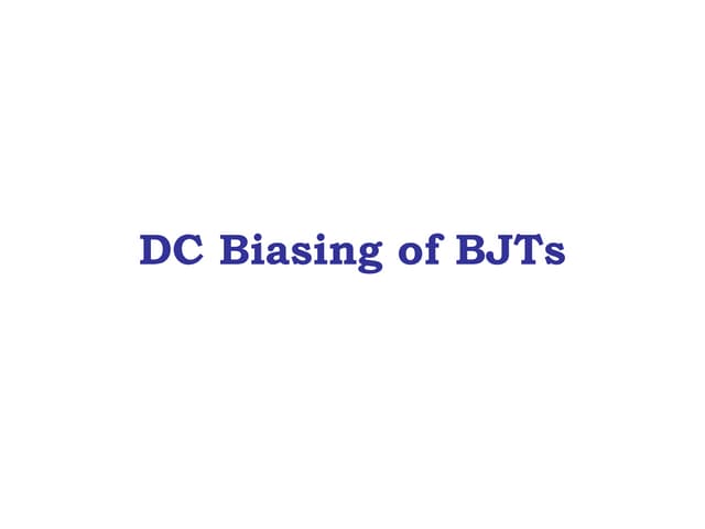dc biasing of bjt
