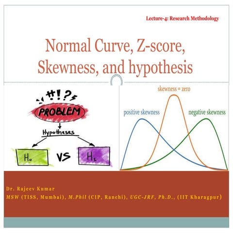 Lecture 4 normal curve, skewness, and hypothesis