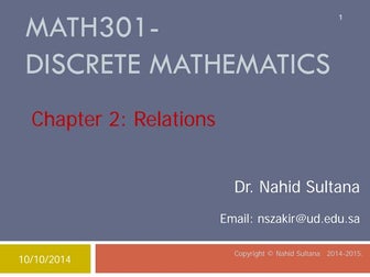 Chapter 2: Relations