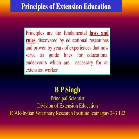  Principles of Extension Education 