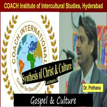 Lecture 5, Synthesis of Christ & Culture | PPSX