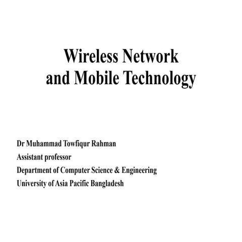 Lecture-5 Transmission sprectrum  WIRELESS NETWORK AND MOBILE TECHNOLOGY.ppt