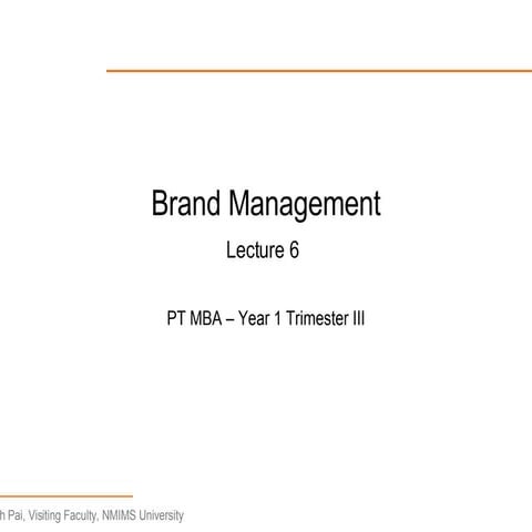 Lecture 6 Brand Management | PPT