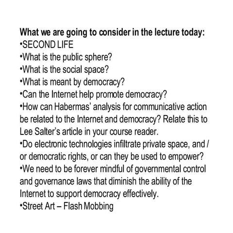 LECTURE 6 - Cyberculture