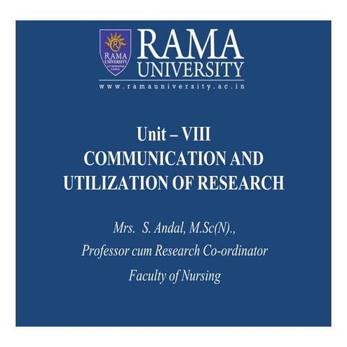 Communication and utilization of research