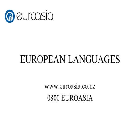 European Languages - history and evolution