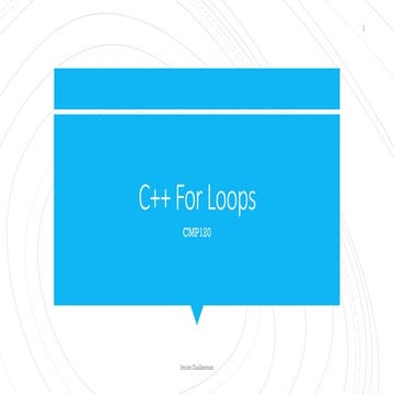 For Loop C++ with various simple examples | PPT