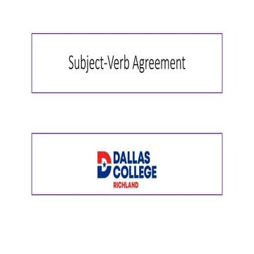 Subject-Verb Agreement