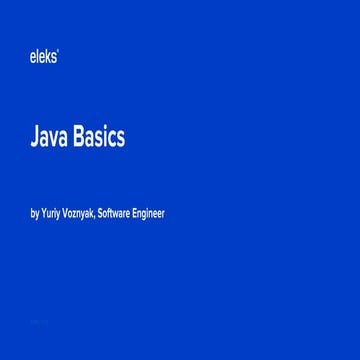 Lecture java basics | PPT