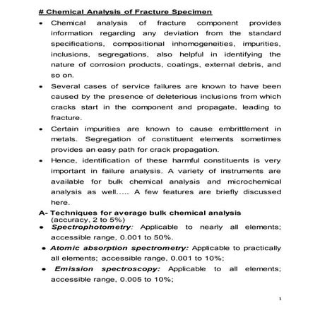 Fracture Mechanics & Failure Analysis: Lecture  other fracture analysis techniques