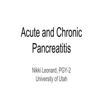 acute and chronic pancreatitis