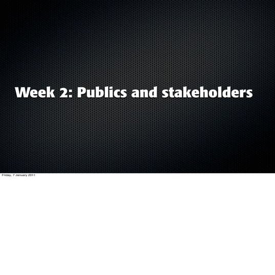 Lecture stakeholders & publics