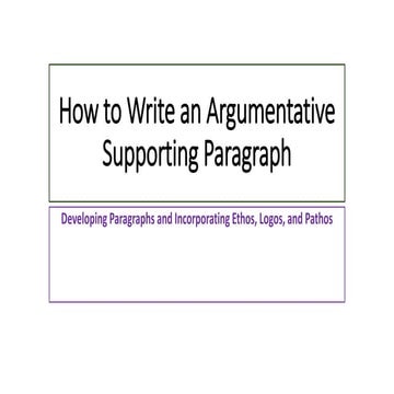 Writing Supporting Paragraphs