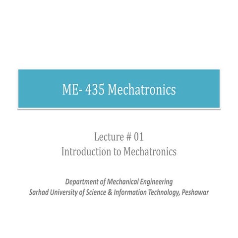 introduction to mechatronics | PPT