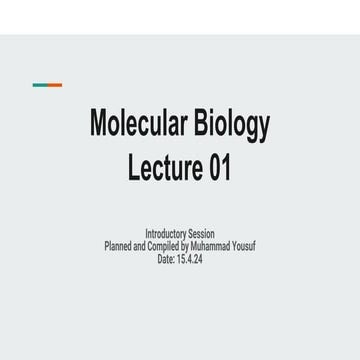 Introduction to molecular biology (basic terminologies)