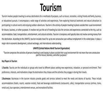 Exploring the World: An Introduction to Tourism