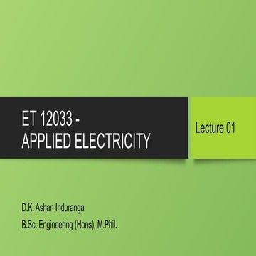 Applied Electricity - Lecture 01 - Applied Electricity .pptx