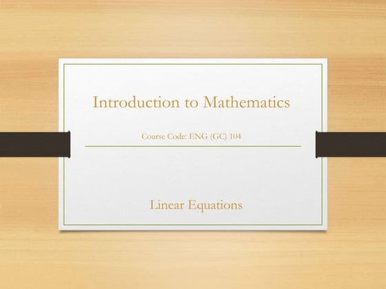 Linear Equation In one variable class 7 | PPT