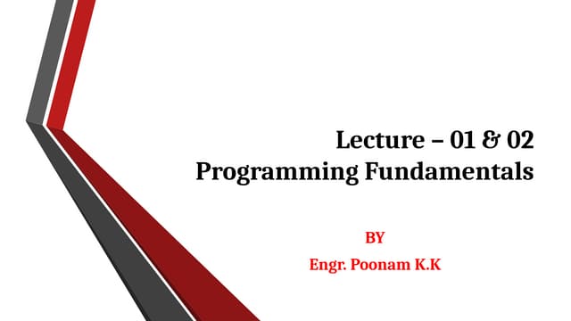 Introduction to Programming Fundamentals