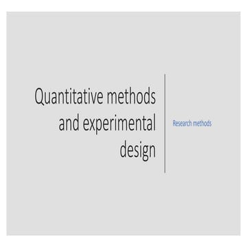 Quantitative Research Methods