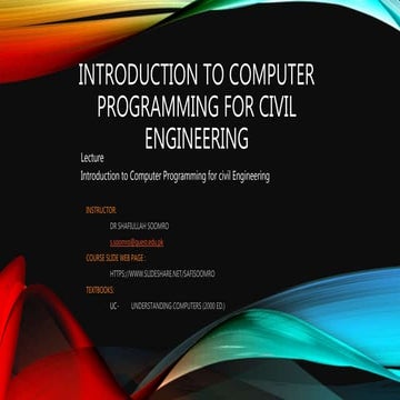 Lecture 0 for Civil Engineering