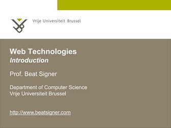 Introduction - Web Technologies (1019888BNR)