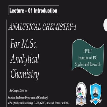 Lecture 01 introduction of analytical chemistry