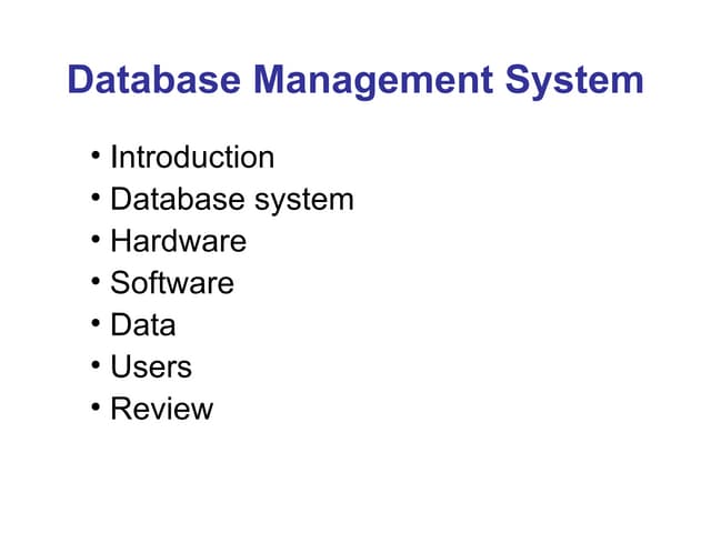 Lecture 01 overview of dbms