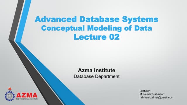 Conceptual Modeling of Data