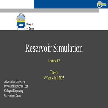 Reservoir Simulatio overviewqqqqqqqqqqqqq