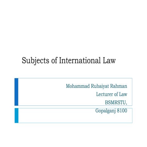 Subjects of International Law