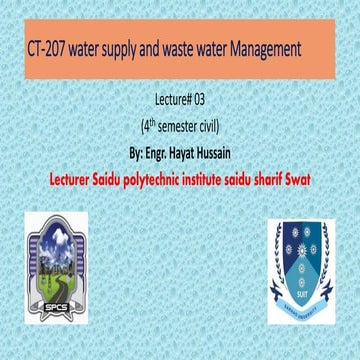 Lecture # 03 water supply and waste water management converted