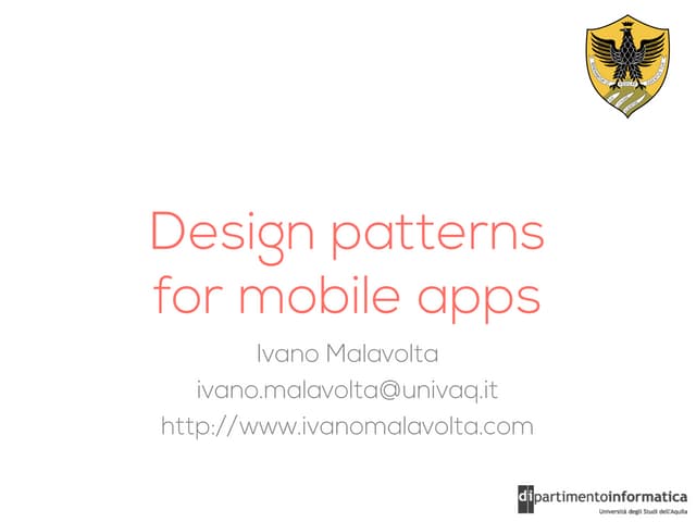 Design Patterns for mobile apps