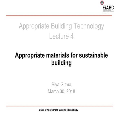 Appropriate material for sustainable building 