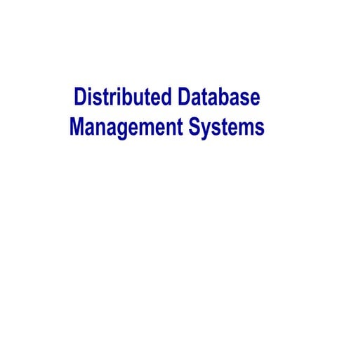 distributed dbms | PPT