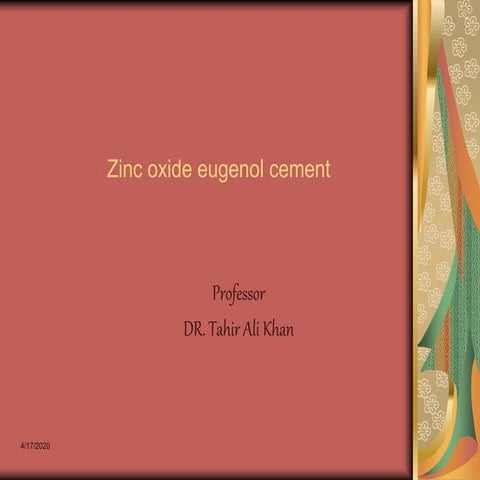 Zinc oxide eugenol cement | PPT
