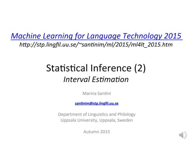 Lecture 5: Interval Estimation 