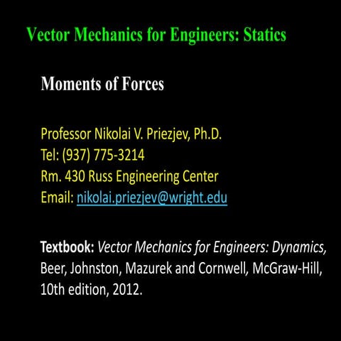 Lecture Statics Moments of Forces