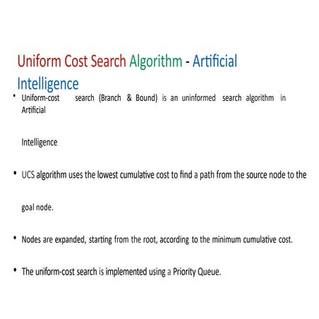 Uniform-Cost Search Algorithm in the AI Environment | PDF