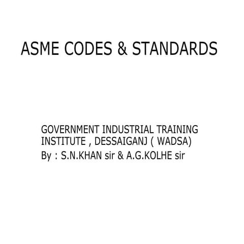 Asme codes description Chart | PDF