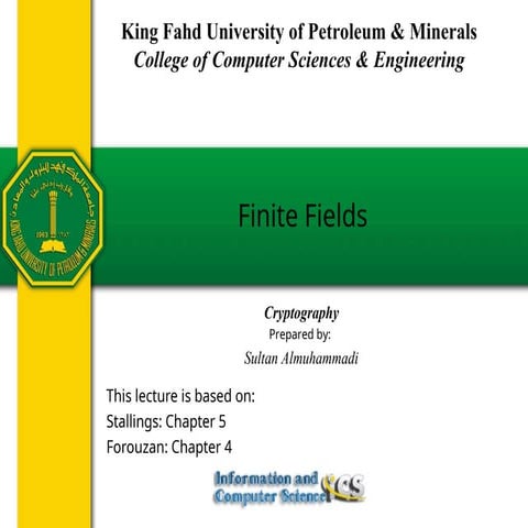 Lecture 08-Finite Fields CHAPTER 06 - RSA cryptosystem,encryptio.ppt