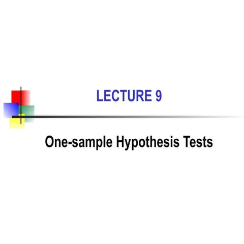 Hypothesis Test _One-sample t-test, Z-test, Proportion Z-test | PPTX