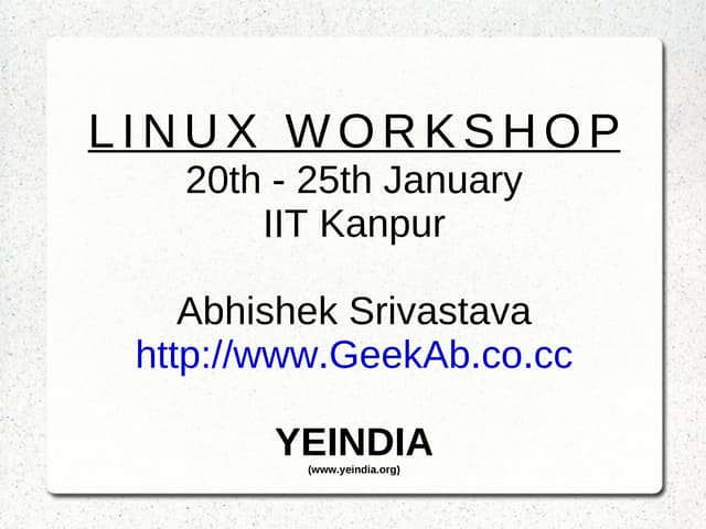 GNU/LINUX - Day 1
