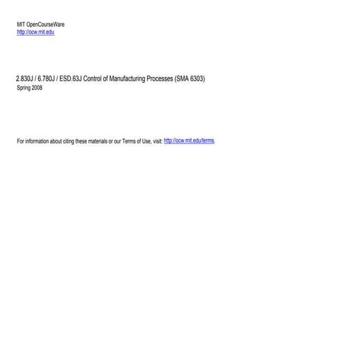 Control of Manufacturing Processes