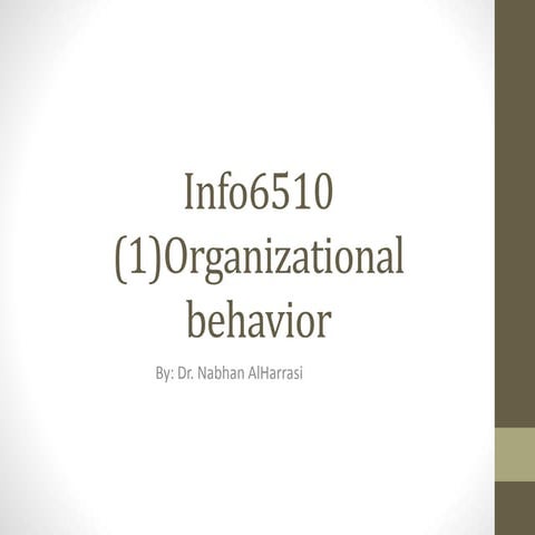Organizational behavior 