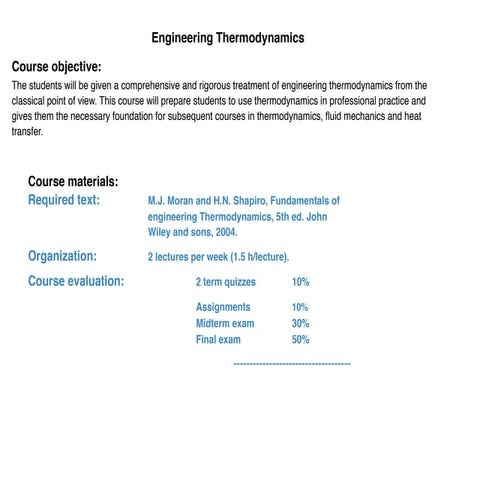 Lecture 1 introduction of engineering thermodynamics