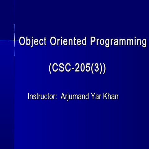 Object oriented slides | PPT