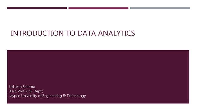 Introduction to Data Analytics