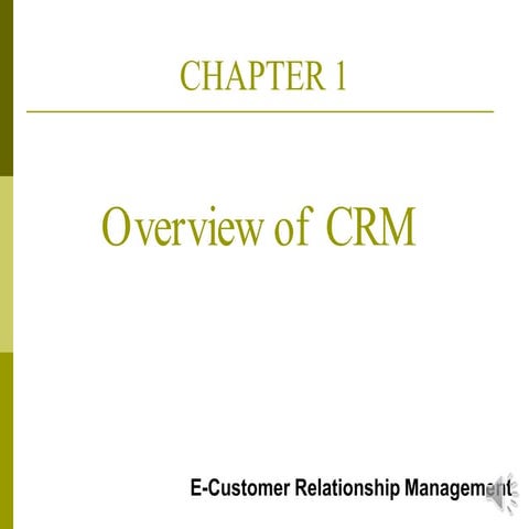 Lecture 1 of Customer Relationship Management | PPTX