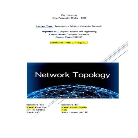 Lecture1 (Transmission Mode in Computer Network)